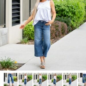 Judy Blue Heritage wide cropped denim 7/28 NWOT
